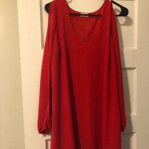 Long sleeve red dress